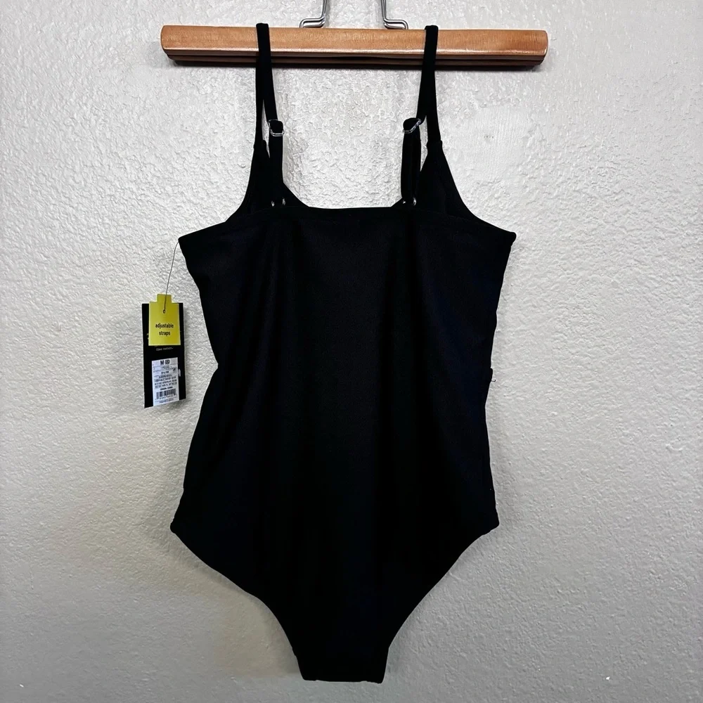 Art Class Girls Black Ruching Cutout Detail One Piece Swimsuit Size 8